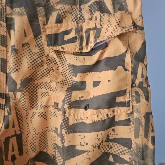 Oakley Graphic Orange and Gray Swim Shorts Size 34 - Picture 6 of 10